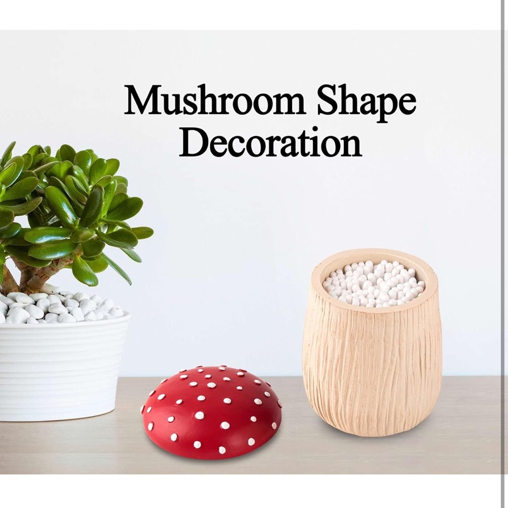 Mushroom Canister - Cottonball or QTip Holder, NWOT - Picture 4 of 10